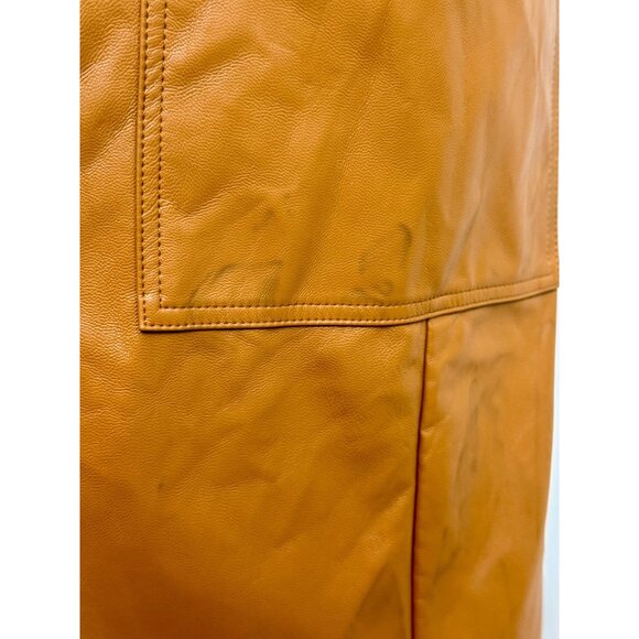 Marissa Webb Front Slit Brown Leather Shirt Dress - Size 4 - Picture 8 of 9